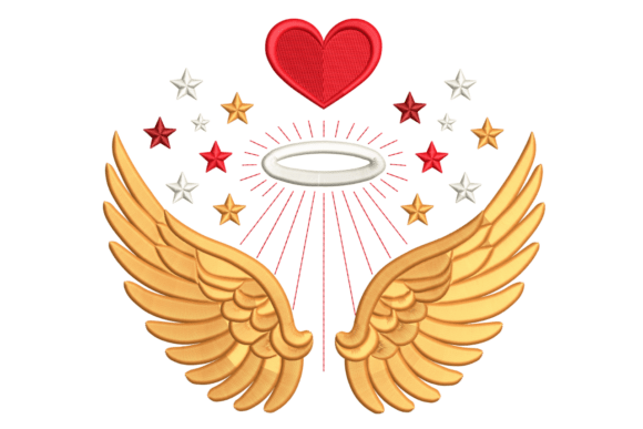 A Designer's Review: Angel Wings Heart Embroidery