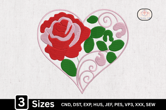 A Designer’s Review of the Rose Flower Line Art Heart Embroidery File