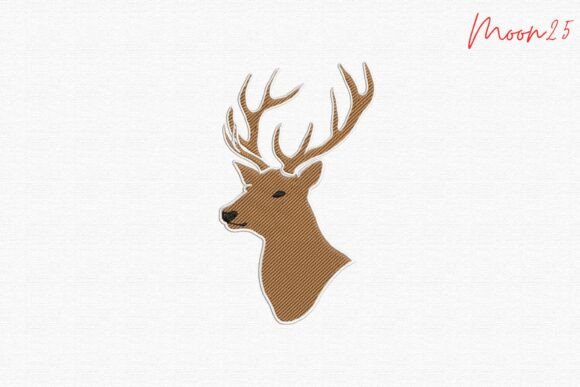 A Detailed Deer Head Antler Profile: Craft Fair Gold