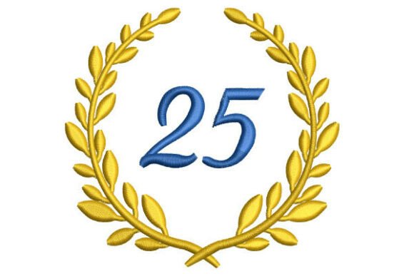 An Embroidery Designer’s Review of the Anniversary Wreath with Number 25 Design