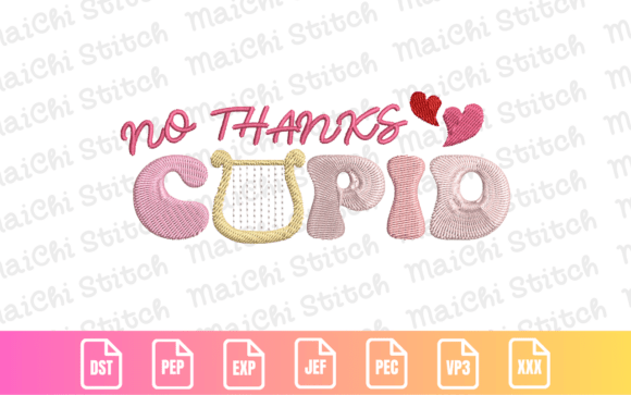 Creative Fabrica Embroidery: Playful Pastel Anti-Valentine Cupid