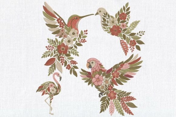 Floral Tropical Birds Embroidery Design Review