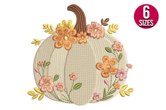 From My Design Studio: Testing the Floral Fall Pumpkin Embroidery