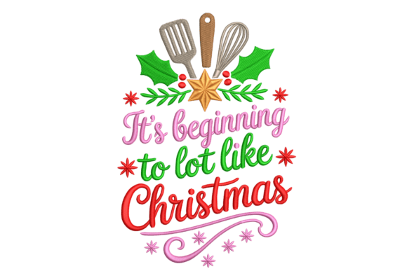 Kitchen Christmas Baking Embroidery for Craft Businesses