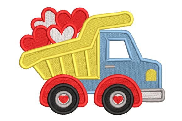 Seasonal Embroidery Inspiration: Dump Truck of Hearts
