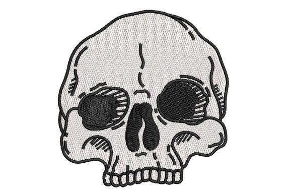 Stylized Skull Embroidery for Craft Fair Products